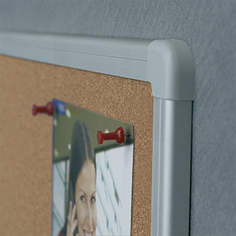 Präsentationstafel, beidseitig - Naturkork, H x B 600 x 1200 mm, incl. Halterung