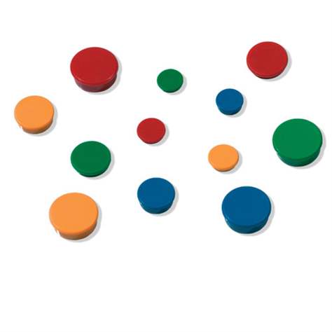 Verschiedenfarbige Magnete, Durchmesser 25 mm, VE 10 Stück