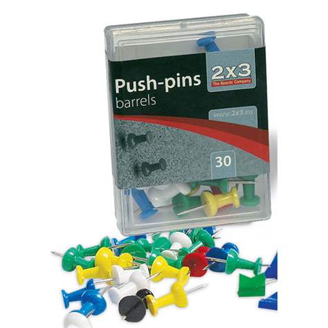 Verschiedenfarbige Pinn-Nadel, VE 30 Stück; mit großem farbigem Kunststoffkopf.