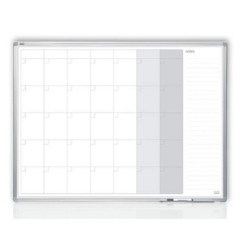 Weißwandtafel mit Monatplanung-Druckraster, magnetisch, 1200 x 900 mm