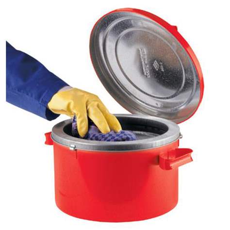 Čistící a zvlhčovací nádoba z ocelového plechu, objem 2 l, červený nátěr - Justrite Manufacturing Company, L.L.C.