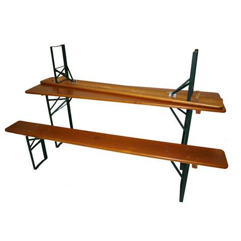 Gruppensitzbank Standard, Stahlgestelle klappbar, Tisch 2,2x0,5 m - Bild4