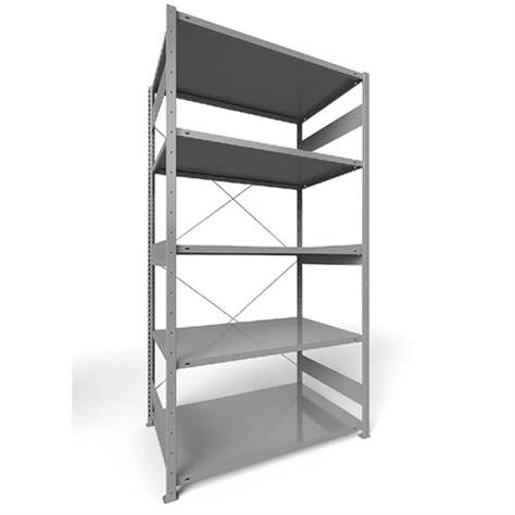 Regál zásuvný CLIP S3, V: 2500 mm, 6 polic 1300 x 800 mm, nosnosť 230 kg, šedý, základný - META Skladovací technika