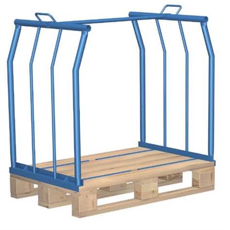 Suprastructură paleți, stivuibilă, H: 1000 mm, palet 1200x800 mm, albastru - Cordes - imagine5