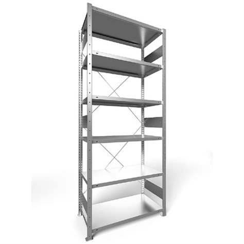 Regál zásuvný CLIP S3, V: 2500 mm, 6 polic 1000 x 500 mm, nosnosť 150 kg, pozinkovaný, základný - META Skladovací technika