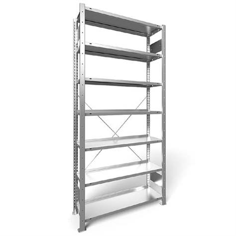 Akten-Steckregal COMPACT, einseitig, 7 Fachböden, HxB: 2200 x 1000 mm, verzinkt, Grundregal - META Skladovací technika