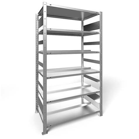 Akten-Steckregal COMPACT, doppelseitig, 6 Fachböden, HxB: 1850 x 1000 mm, verzinkt, Grundregal - META Skladovací technika