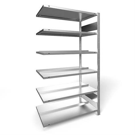 Akten-Steckregal COMPACT, doppelseitig, 6 Fachböden, HxB: 1850 x 1000 mm, verzinkt, Anbauregal - META Skladovací technika