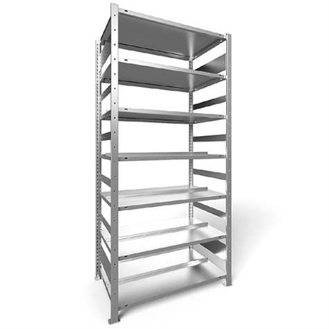 Akten-Steckregal COMPACT, doppelseitig, 7 Fachböden, HxB: 2200 x 1000 mm, verzinkt, Grundregal - META Skladovací technika