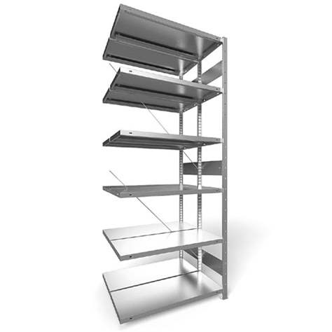 Steckregal CLIP S3, doppelseitig, V: 2500 mm, 2 x 6 Fachböden 1000 x 400 mm, Traglast 150 kg, verzinkt, Anbau-Element - META Skladovací technika