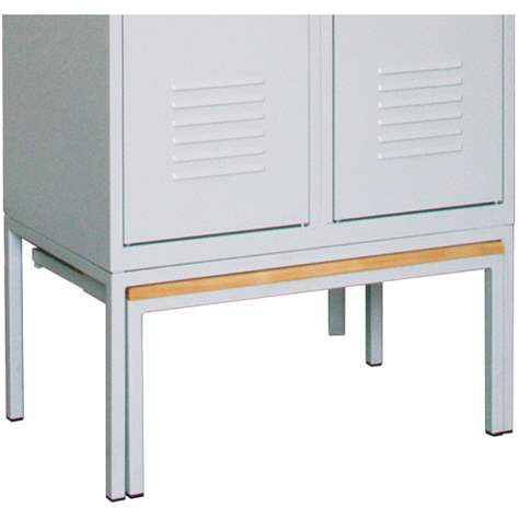 Ausziehbare Sitzbank unter die Spindeschränke, Sitzfläche aus Holzleisten, Breite 800 mm - Malow - Bild2