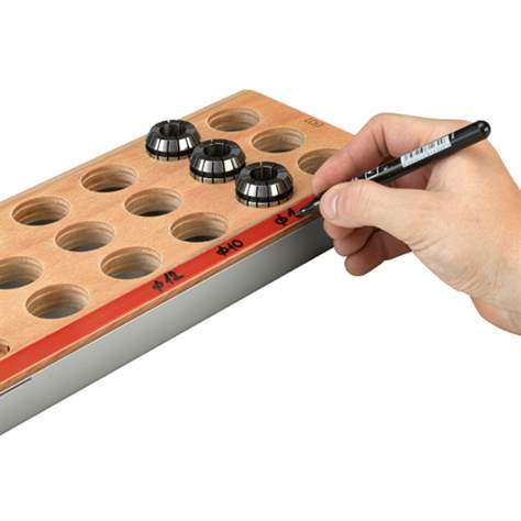 ER 25 - CNC-Werkzeughalter aus Holz mit Auffangwanne, L x B: 550x142 mm, 38 Positionen - Polak CZ, s.r.o. - Bild2