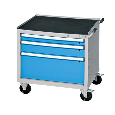 Cărucior tip dulap atelier mobil cu sertare pentru scule, HxLxl: 763 x 731 x 780 mm, 3 sertare, verde RAL6011 - Polak CZ, s.r.o. - imagine2