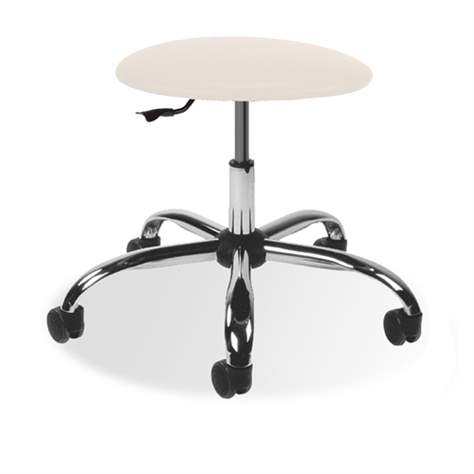 Taburet de lucru atelier ergonomic rotativ tip taburet laborator GOLIAT cu roți, înlocuitor de piele culoare fildeș - Nowy Styl Group