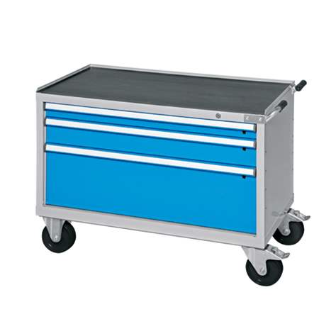 Mobiler Schubladenschrank, HxBxT: 808 x 1037 x 780 mm, 3 Schubladen, Farbe grün RAL6011 - Polak CZ, s.r.o. - Bild2