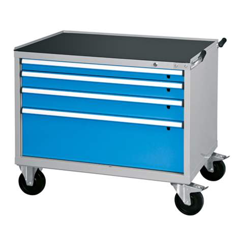 Mobiler Schubladenschrank, HxBxT: 908 x 1037 x 780 mm, 4 Schubladen, Farbe grün RAL6011 - Polak CZ, s.r.o. - Bild2