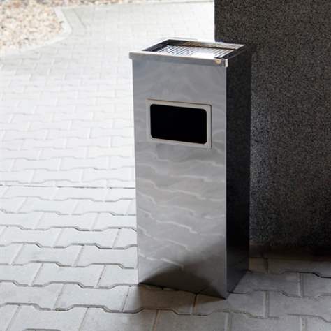 Kombiascher MIRAGE aus Edelstahlblech in glänzender Ausführung, H: 690 mm, Volumen 22 l - Alda S.A.