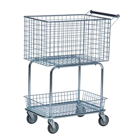 Büro-Korbwagen für Postverteilung, galvanisch verzinkt, HxBxL: 950x410x690 mm - Konga Mekaniska Verkstad AB