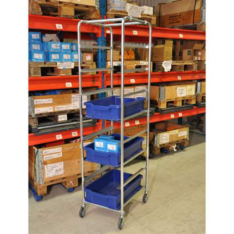 Regalwagen für Behälter, galvanisch verzinkt, 8 Etagen - waagerecht, Höhe 1880 mm - Konga Mekaniska Verkstad AB - Bild2