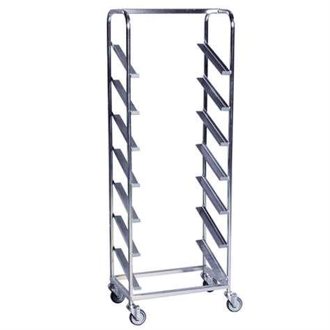 Regalwagen für Behälter, galvanisch verzinkt, 7 Etagen - schräg, Höhe 1850 mm - Konga Mekaniska Verkstad AB