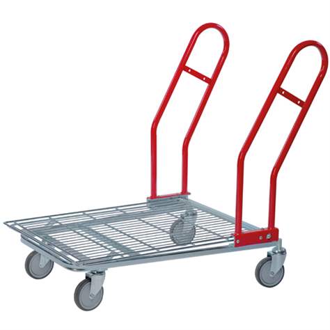 Coș cumpărături tip cărucior platformă, galvanizat zincat, cap. port. 200 kg, lxLxH: 1170x700x980 mm - Konga Mekaniska Verkstad AB