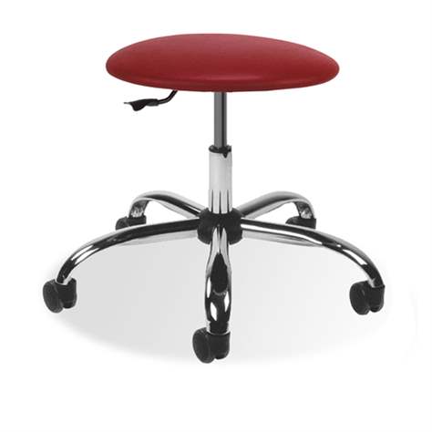 Labor-Arbeitshocker GOLIAT mit Rollen, Stoffbezug rot - Nowy Styl Group