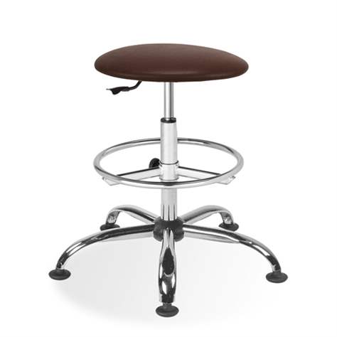 Labor-Arbeitshocker GOLIAT, hoch, mit Fußring, Kunstleder beige. - Nowy Styl Group