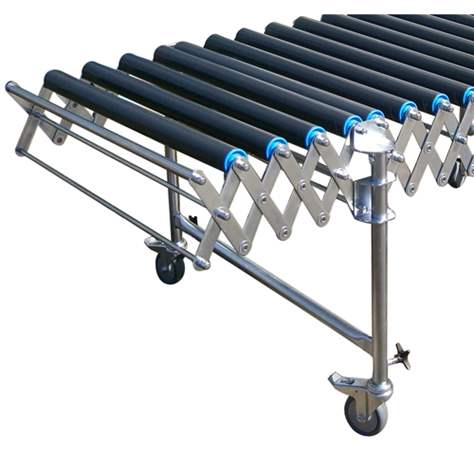 Scherenbahn mit Kunststoffrollen (1 Stk), mit variablem Bahnverlauf, Breite 800 mm, Länge 1100-2680 mm