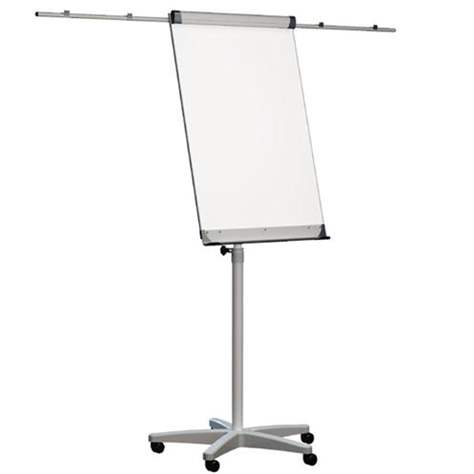 Flipchart mit Seitenarmen, mobil, gebremste Räder