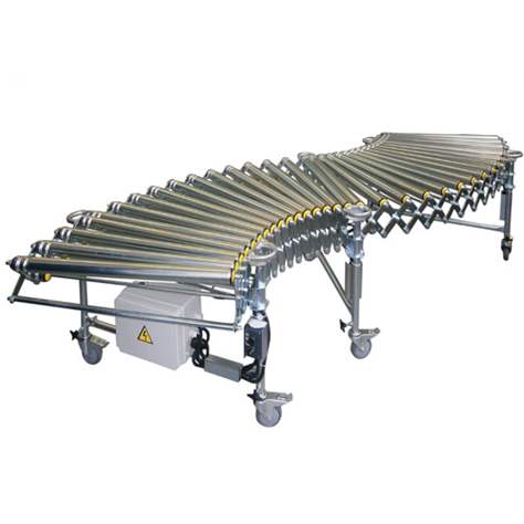 Scherenbahn mit Antrieb 36W, Stahlrollen, mit variablem Bahnverlauf, Breite 800 mm, Länge 1650-3570 mm