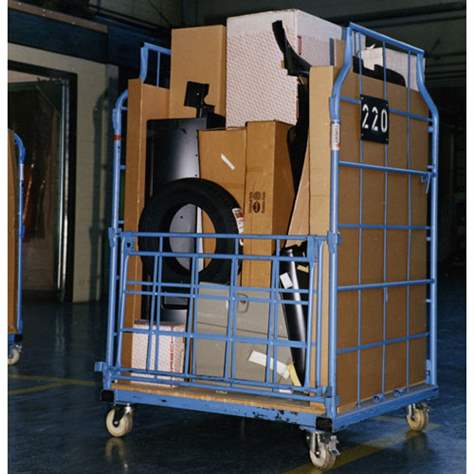 Perete frontal atașabil tip grilaj pentru container stivuibil mobil UNIVERSAL, pliabil la jumătate, lungime 1200 mm