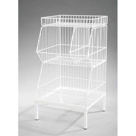 Stapel-Unterkorb, gerade Wände, Untergestell mit Beinen, Breite 900 mm, weisse Lackierung - Bild2