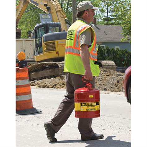 Bezpečnostní sběrná nádoba z ocelového plechu, objem 7,5 l, červený nátěr - Justrite Manufacturing Company, L.L.C. - obrázek5