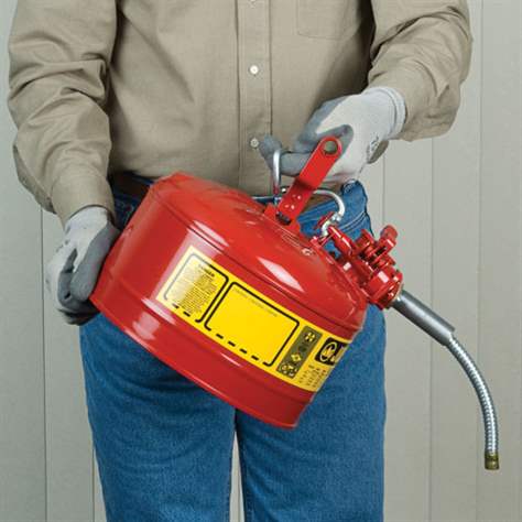 Bezpečnostní sběrná nádoba Profi-Plus z ocelového plechu s hadicí, objem 4 l, červený nátěr - Justrite Manufacturing Company, L.L.C. - obrázek5