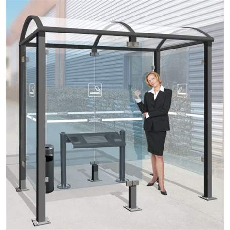 Überdachung - Raucherunterstand, H x B x T: 2680x2500x1560 mm, Stahlkonstruktion und Sicherheitsglas - Bild8