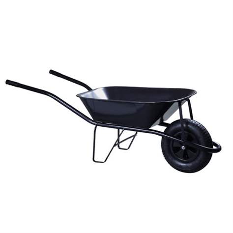 Roabă, cuvă cu bază plată din tablă de oțel, neagră, volum 60 l