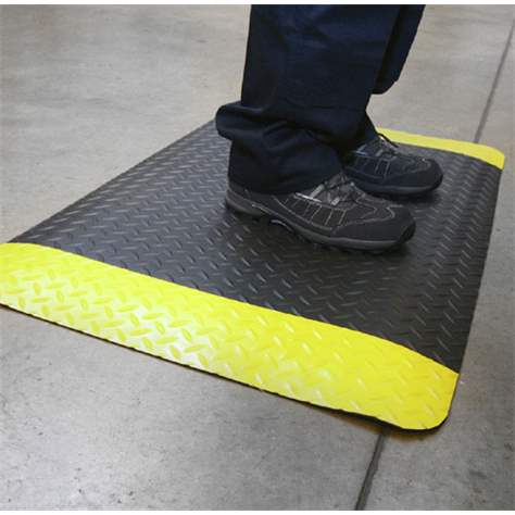 Covor tehnic industrial - preș pentru zone de lucru Deckplate Safety 0,9 x 0,6 m, element tip cadru ramă negru cu galben - COBA Europe GmbH