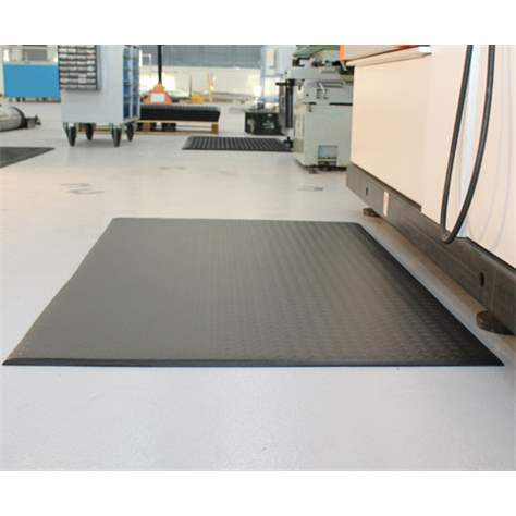 Industrie-Arbeitsplatzmatte Orthomat, Laufender Meter 0,9 x lm, Schwarz, Tränenblechoptik - COBA Europe GmbH - Bild2