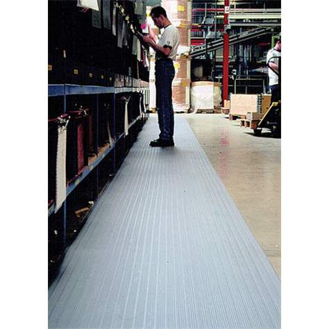 Industrie-Arbeitsplatzmatte Orthomat, Meterware 0,9 x lm, Grau, gerippte Oberfläche - COBA Europe GmbH - Bild4
