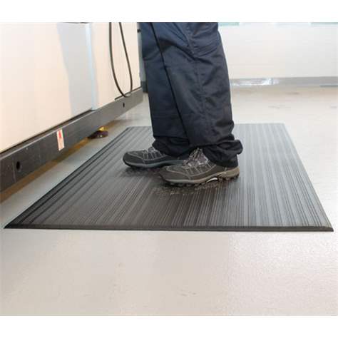 Industrie-Arbeitsplatzmatte Orthomat, Meterware 0,9 x lm, Schwarz, gerippte Oberfläche - COBA Europe GmbH - Bild2