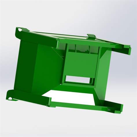 Boxcontainer pereți plini - container metalic stivuibil de transport cu fund în formă de pâlnie, 800x600 mm, cap. port. 750 kg, verde RAL6011 - imagine2