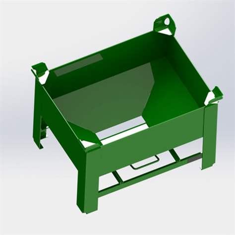 Boxcontainer pereți plini - container metalic stivuibil de transport cu fund în formă de pâlnie, 800x600 mm, cap. port. 750 kg, verde RAL6011 - imagine3