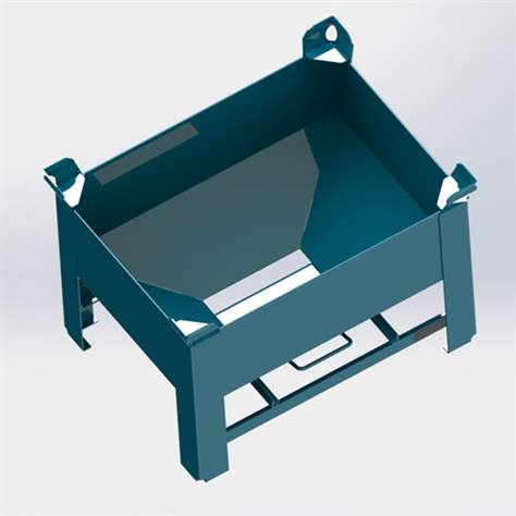 Boxcontainer pereți plini - container metalic stivuibil de transport cu fund în formă de pâlnie, 800x600 mm, cap. port. 750 kg, albastru RAL5010 - imagine2