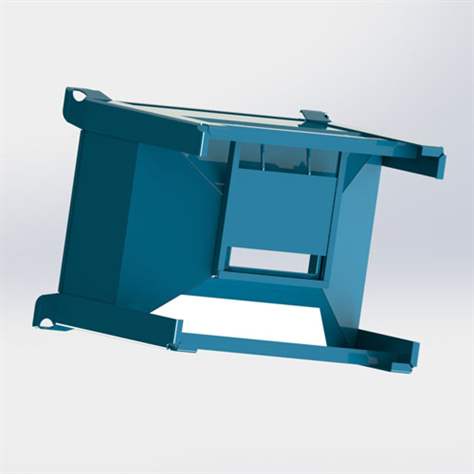 Boxcontainer pereți plini - container metalic stivuibil de transport cu fund în formă de pâlnie, 800x600 mm, cap. port. 750 kg, albastru RAL5010 - imagine3