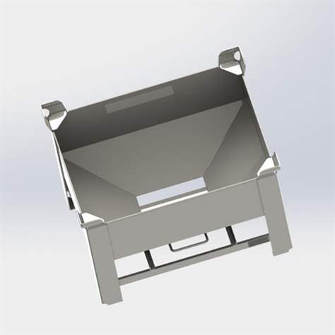 Stapelbehälter mit Trichter, 800x600 mm, Traglast 750 kg, feuerverzinkt - Bild3