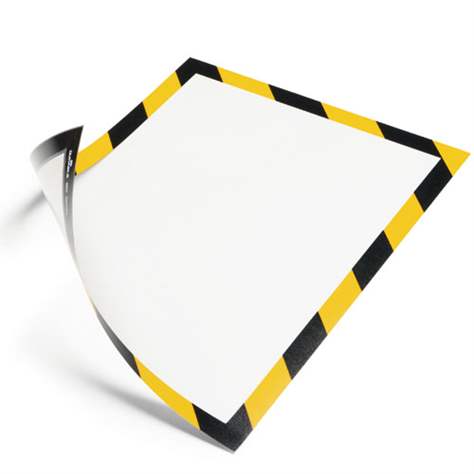 Rámčeky SECURITY A4 samolepiaci, magnetické, farba žlto-čierna, balenie 10 ks. - DURABLE Hunke & Jochheim GmbH