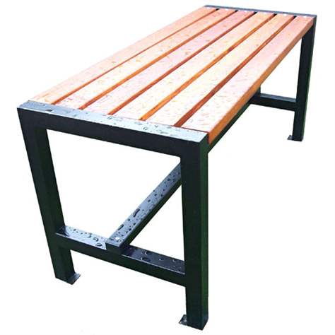 Masă `Toronto` pentru zone de relaxare exterioare, parcuri, structură din oțel cu scânduri din lemn masiv, lungime 1,62 m