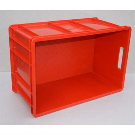 Plastová přepravka Euro300, 600 x 400 x 300 mm, plné stěny, barva červená. - obrázek2