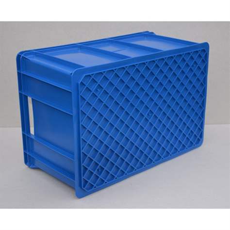 Plastová přepravka Euro300, 600 x 400 x 300 mm, plné stěny, barva modrá. - obrázek4