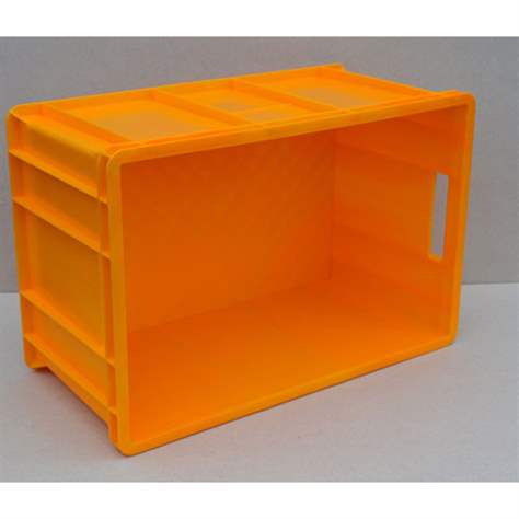Kunststoff-Stapelbehälter Euro300, 600 x 400 x 300 mm, Wände geschlossen, Farbe orange - Bild3